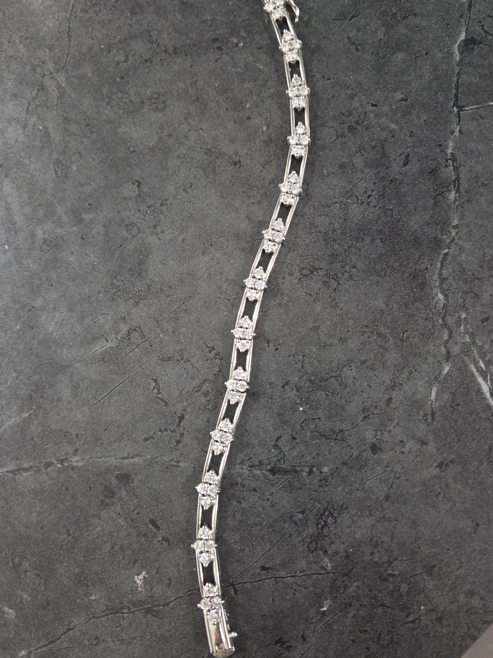 Sterling Silver Tennis Bracelet with Clear CZ Stones - White